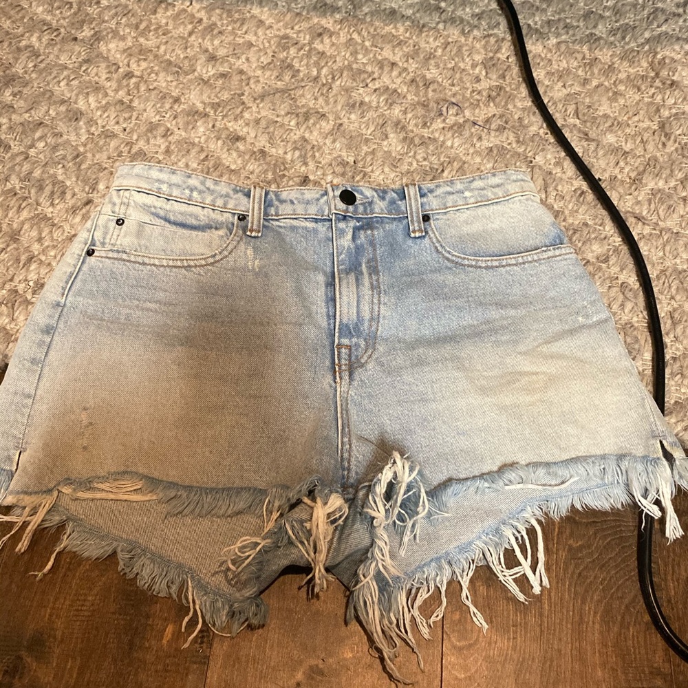 Denim shorts cutoff look